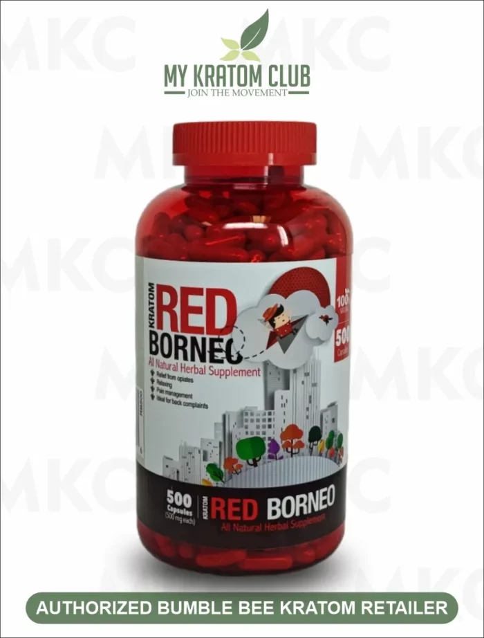 Bumble Bee Kratom Red Borneo Capsules 500 Count by My Kratom Club