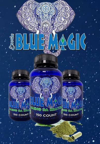 Blue Magic Kratom Bottles and Logo