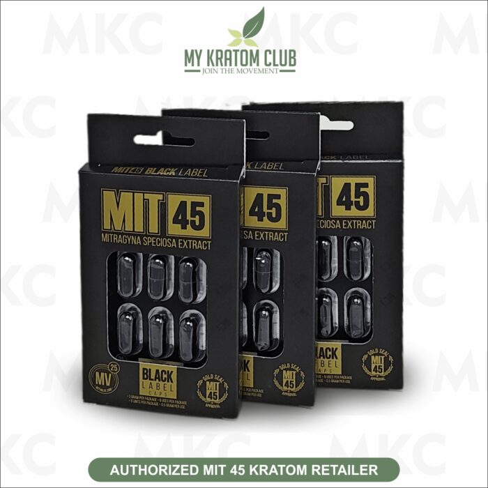 MIT45 Extract Capsules package of 5 and 3 product display from My Kratom Club